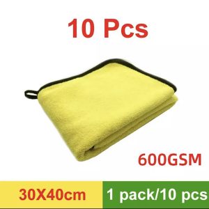 Pack of 10 Car Washing Towel Durable Super Thick Polish Microfiber Car Cleaning Cloth 40x30 Cm / 15.7 x 11.7 Inch (approx)