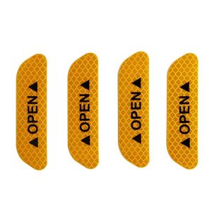 4PCS Super Car Door Open Sticker Reflective Tape Safety Warning