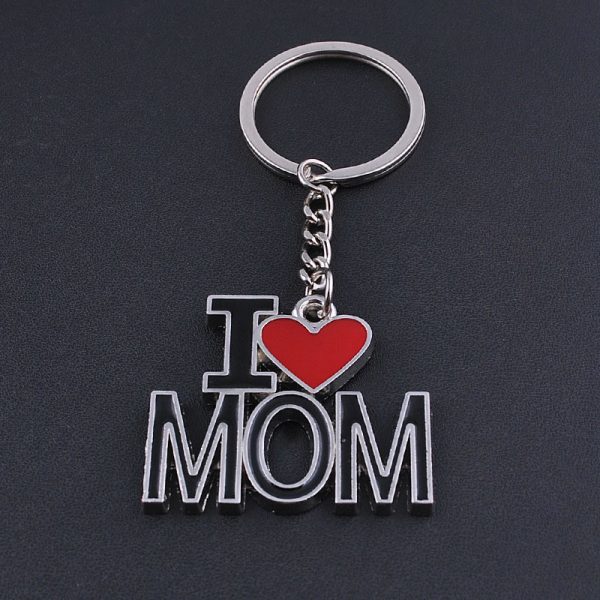 I LOVE MOM Key Chains Fashion Metal Key Rings - Image 2