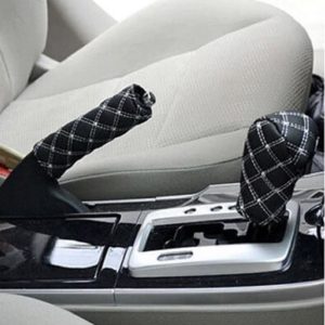 Faux Leather Hand Brake Shift Knob Cover Gear Case Car Interior Decor