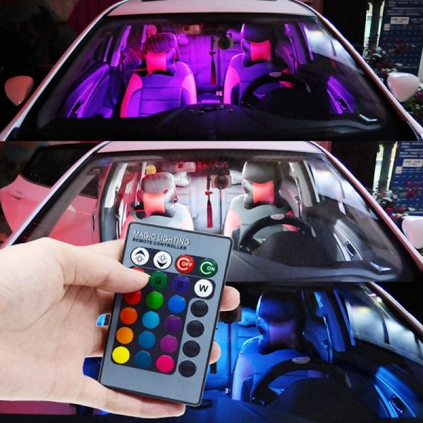 SMD RGB 12 LED Car Light signal lamp Bulb Remote Control - Image 3