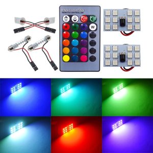 SMD RGB 12 LED Car Light signal lamp Bulb Remote Control