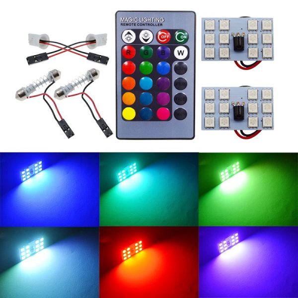 SMD RGB 12 LED Car Light signal lamp Bulb Remote Control - Image 2