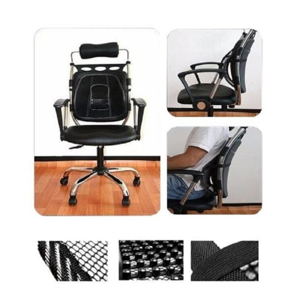Car Seat Back Support Massage Cushion Mesh Relief Lumbar Brace Car Office Home - Image 2