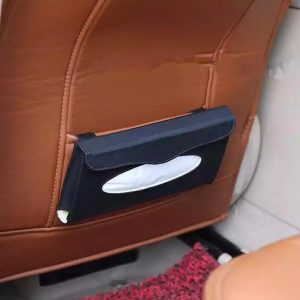 Car Tissue Box Visor Type PU Leather Car Tissue Box Napkin Holder Car Tissue Holder Car Seat Box Black