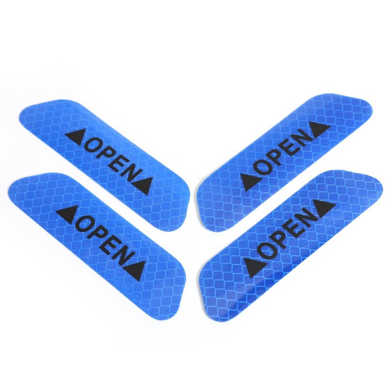 4PCS Super Car Door Open Sticker Reflective Tape Safety Warning - Image 2