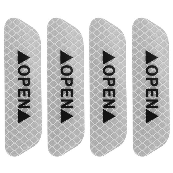 4PCS Super Car Door Open Sticker Reflective Tape Safety Warning - Image 2