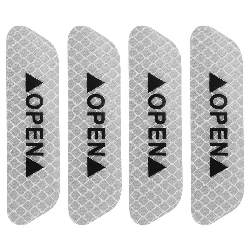 4PCS Super Car Door Open Sticker Reflective Tape Safety Warning - Image 2