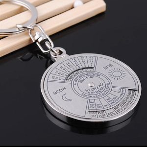 50 Years Perpetual Calendar Key Chain Silver Alloy