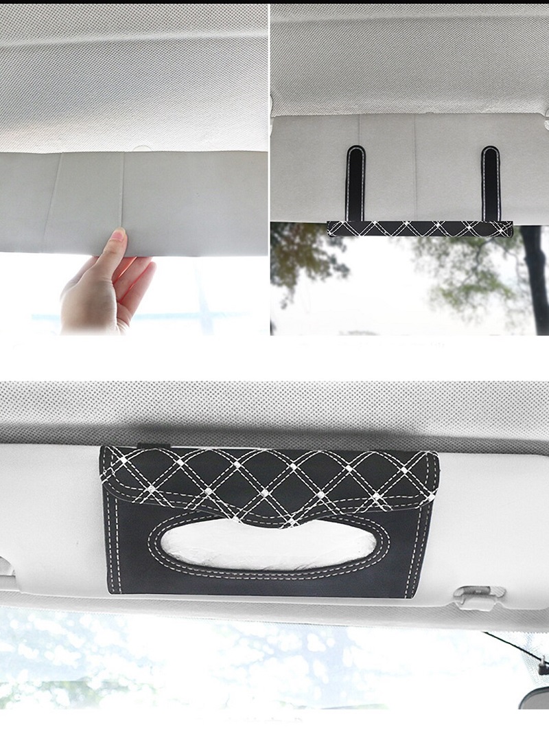 Car Sun Visor Tissue Box PU Leather