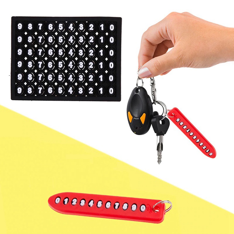 Anti-lost Phone Number Plate Car Keychain Car Interior Decoration