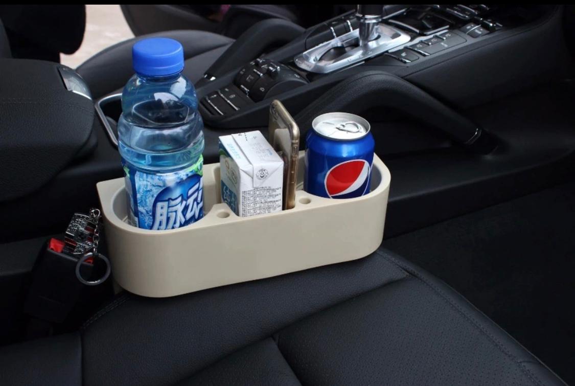 Car Cup Holder Portable Multifunction Vehicle Seat Gap Cup Bottle Phone Drink Holder Stand Boxes Beige