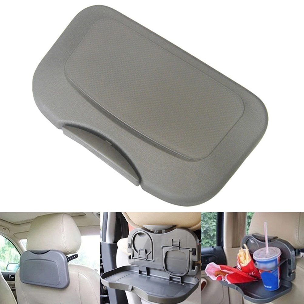 1 PC Folding Car Back Seat Table Stand Gray - Image 2