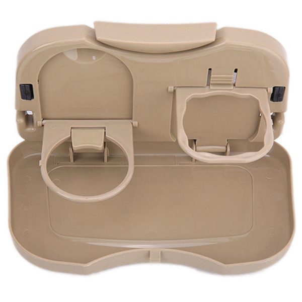 1 PC Folding Car Back Seat Table Stand Beige - Image 4