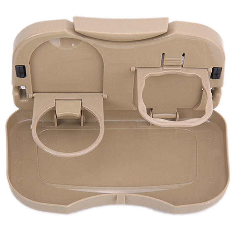 1 PC Folding Car Back Seat Table Stand Beige - Image 4
