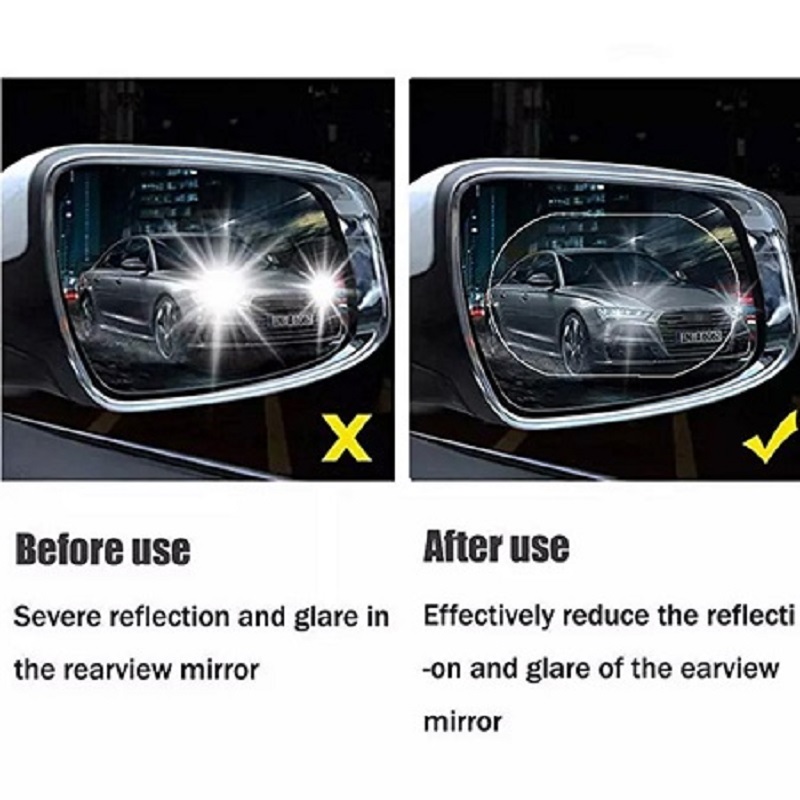 2 Pack Oval Car Rearview Mirror Protective Film Waterproof Rainproof Clear Protective Film - Image 2