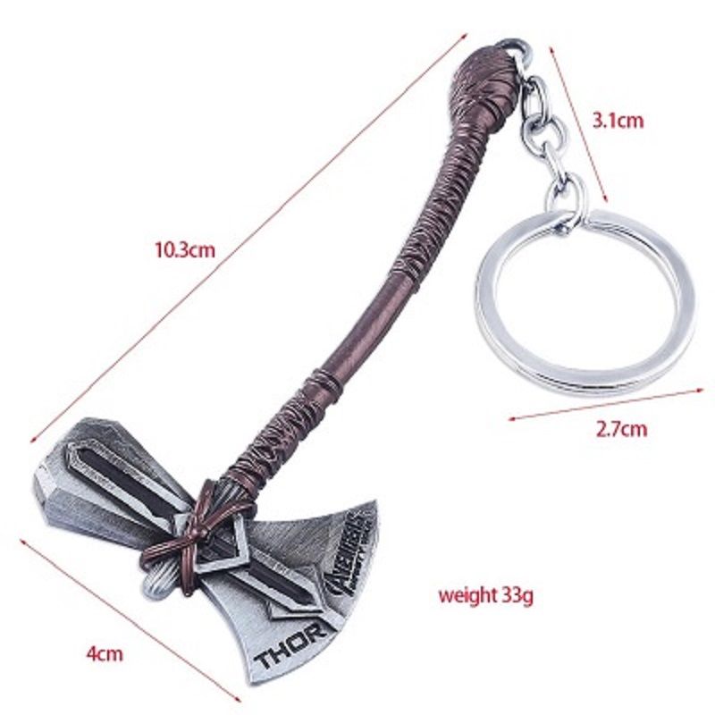 Marvel Thor Axe keychain Avengers Infinity Key Ring Chaveiro Mask - Image 3