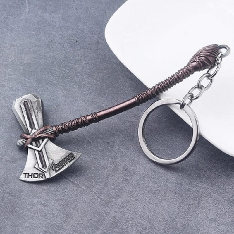 Marvel Thor Axe keychain Avengers Infinity Key Ring Chaveiro Mask - Image 2