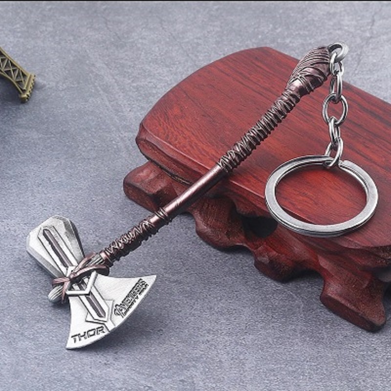 Marvel Thor Axe keychain Avengers Infinity Key Ring Chaveiro Mask