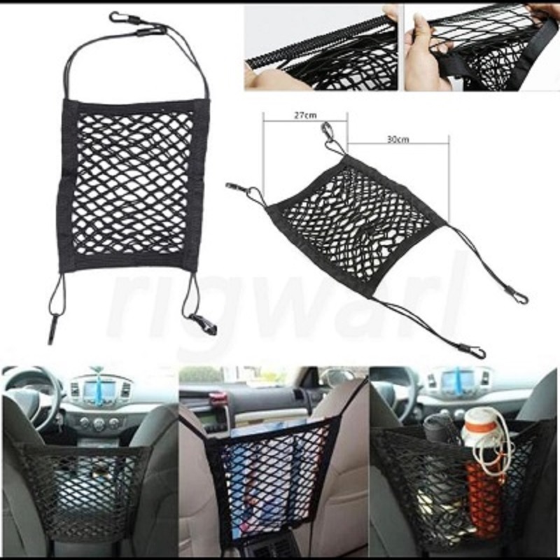 30*25cm Car Organizer Seat Back Storage Elastic Car Mesh Net Bag - Image 2