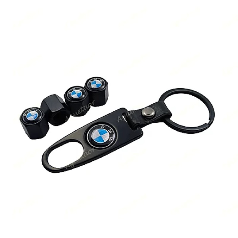 4X B.M.W Logo Car Wheel Tyre Valves Dust Stems Air Caps + Keychain - Image 3
