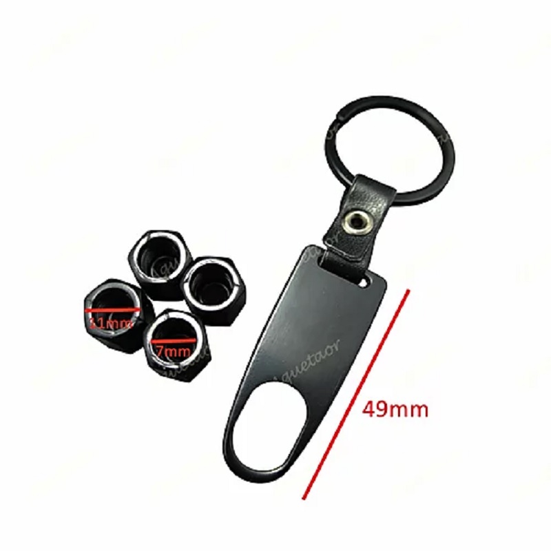 4X B.M.W Logo Car Wheel Tyre Valves Dust Stems Air Caps + Keychain - Image 2