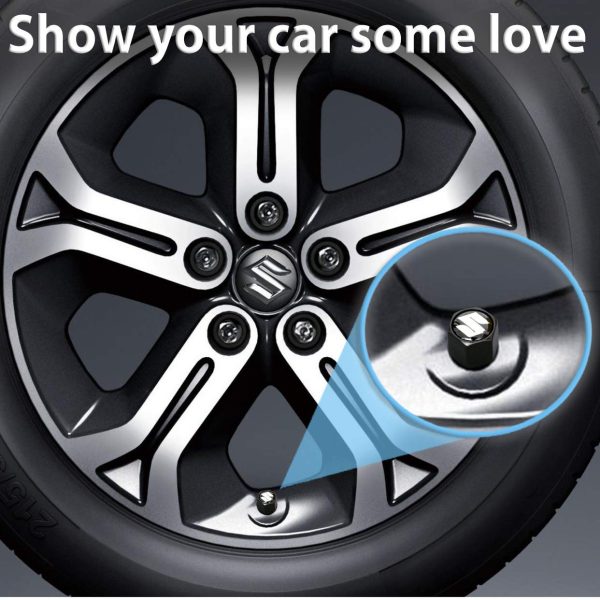 4X S.u.z.u.k.i Logo Car Wheel Tyre Valves Dust Stems Air Caps + Keychain - Image 3