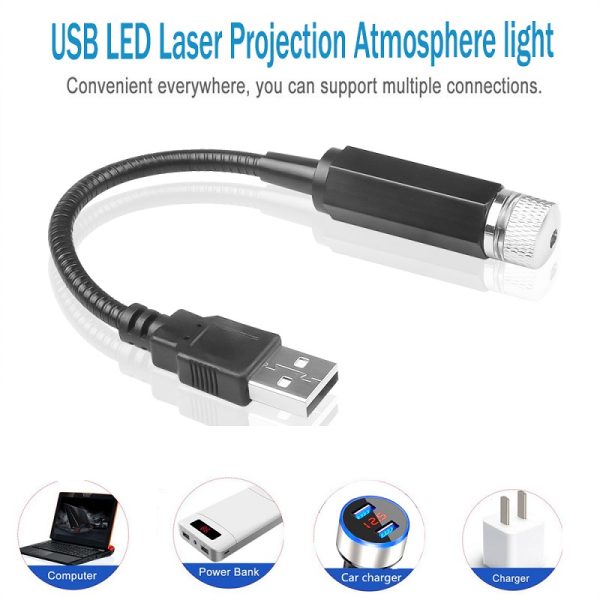 Universal USB LED Car Atmosphere Starry Laser Projection Light Auto Interior Decorative Light - Image 3