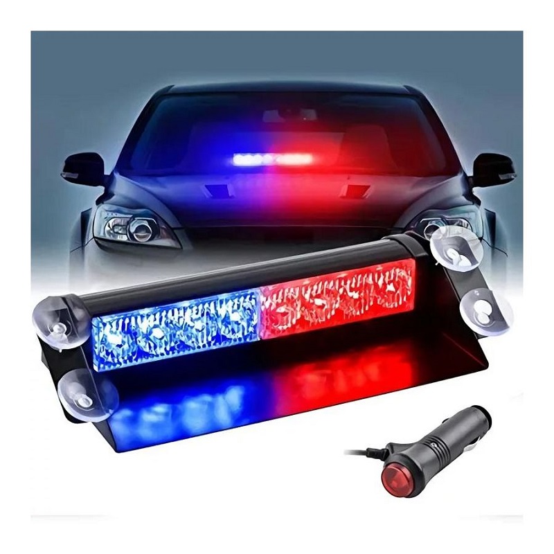 8 LED Red and Blue Police Flash Light For Dashboard - Image 4