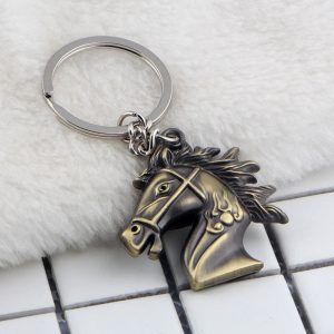 Horse Head Metal Key Chain