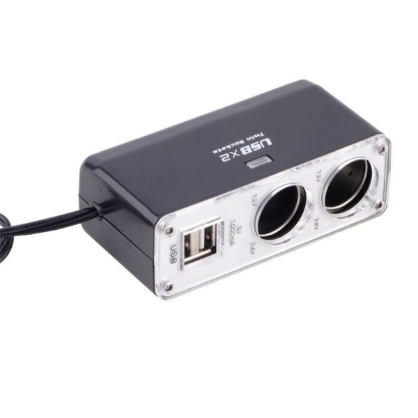 Universal Dual Plug and 2 USB Ports For Car Charger Adapter - Image 3