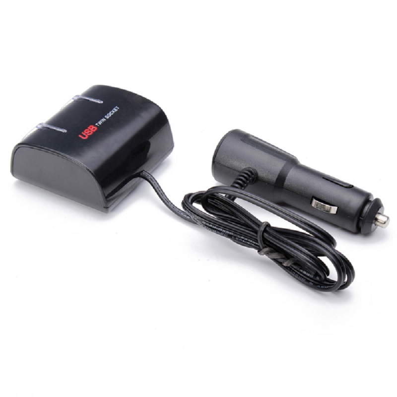 Universal Dual Plug 2 Way Car Socket Splitter + USB Port Charger Adapter - Image 4