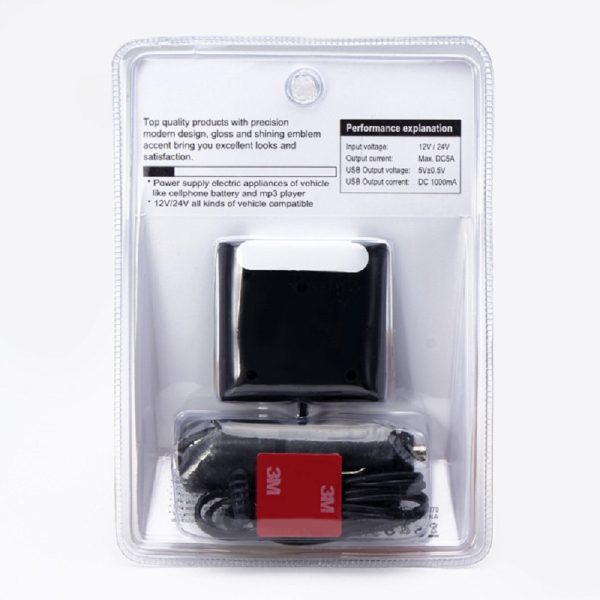 Universal Dual Plug 2 Way Car Socket Splitter + USB Port Charger Adapter - Image 5