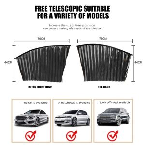 Pack OF 4 Magnetic Car Sunshade Curtains