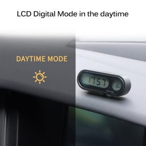 2 in 1 Fashion Car Digital Clock Vehicles Temperature Gauge with LED Backlight