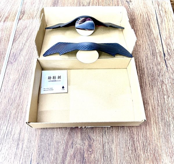 2Pcs Bat Carbon Fiber Mirror Blind Spot Mirror Rain Cover Car Rain Eyebrow Mirror - Image 8