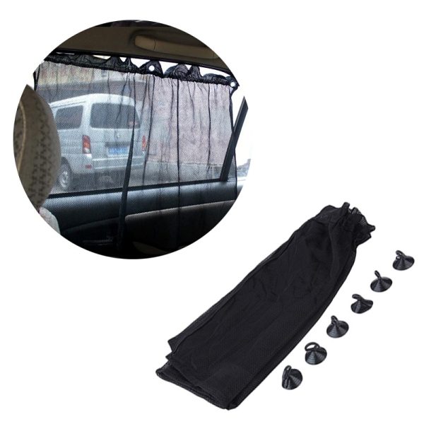 Pack of4 Car SunShade Side Window Curtain Auto Car Curtain Car UV Protection Sun Shade Curtains Side Window Visor Mesh Cover - Black - Image 3