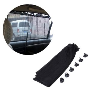 Pack of 2 - Car SunShade Side Window Curtain Auto Car Curtain Car UV Protection Sun Shade Curtains Side Window Visor Mesh Cover - Black