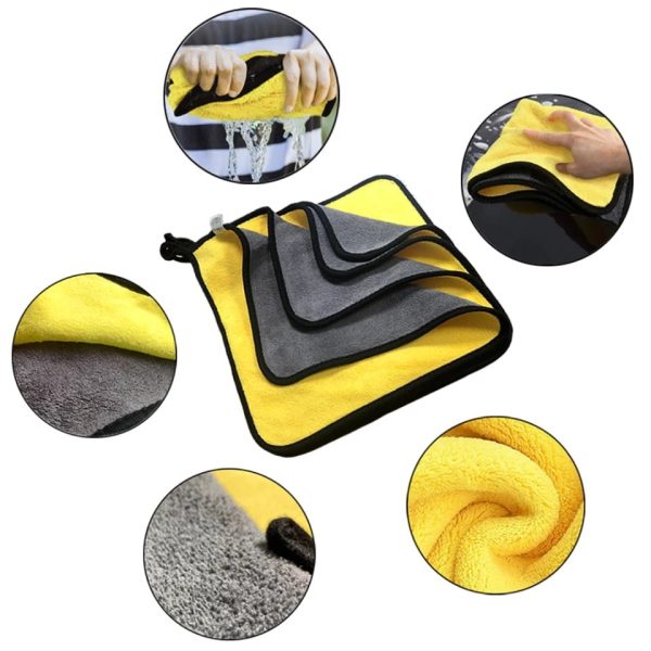 Pack of 5 Car Washing Towel Durable Super Thick Polish Microfiber Car Cleaning Cloth 40x30 Cm / 15.7 x 11.7 Inch (approx) - Image 4