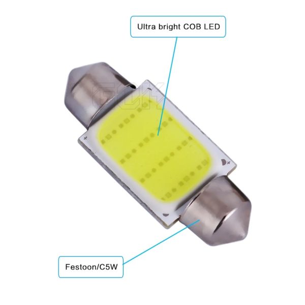 Pack of Two 41mm Super COB LED Bulb 12 Chips - Image 3