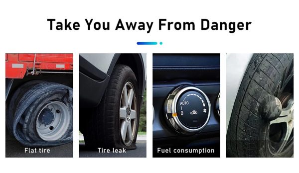 TPMS Tire Pressure Monitor System Alarm 4 Internal Sensor Temperature Gauge Meter Car Solar Power - Image 3