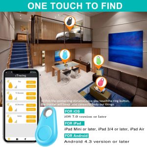 Smart Tag Bluetooth Finder Bag Wallet pet Key Finder Blue