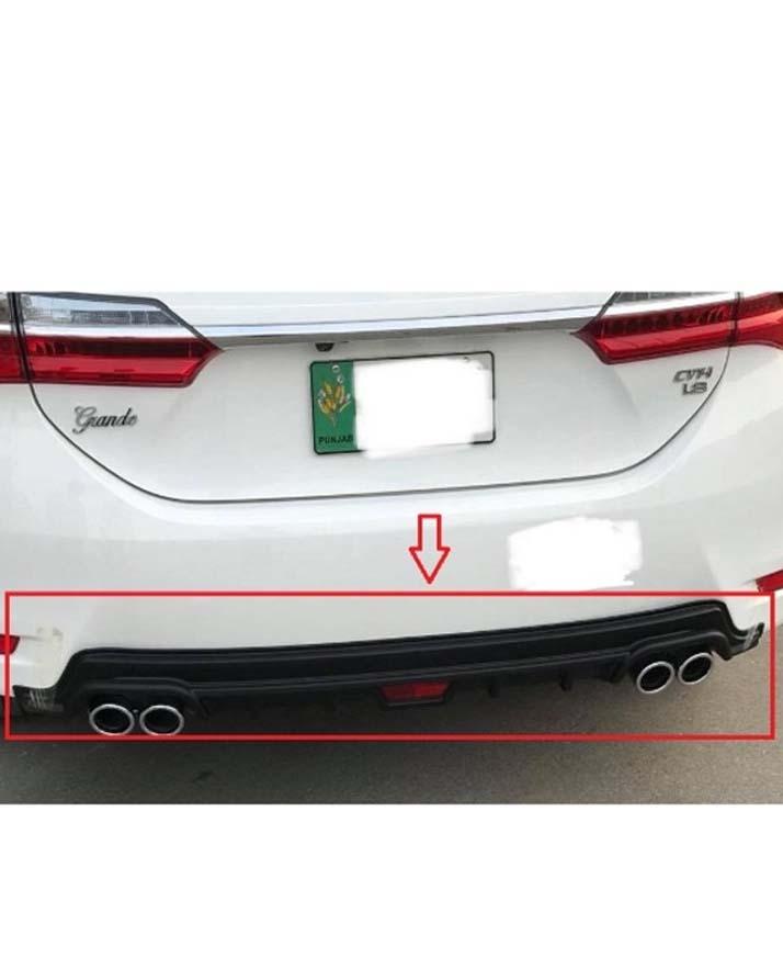 T.o.y.o.t.a C.o.r.o.l.l.a Dual Exhaust Black Bumper Diffuser - Image 2