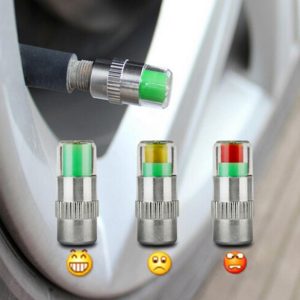 4PCS/Lot 2.4 Bar Car Auto Tire Pressure Alarm Monitor Valve Stem Caps Cover Alert Tyre Air gauge Warning Car Tyre Pressure Monitoring System Tyre Wheel Stem Alert Diagnostic Tools