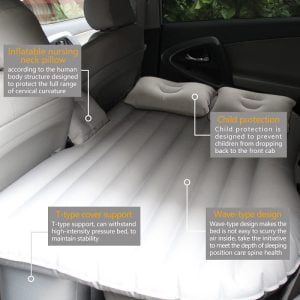 Universal Car Air Mattress Travel Inflatable Car Bed Beige