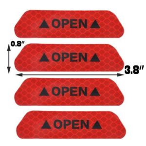 4PCS Super Car Door Open Sticker Reflective Tape Safety Warning