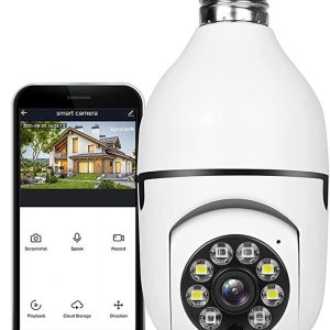 Speed-X Bulb Camera 1080p Wifi 360 Degree Panoramic Night Vision Two-Way Audio Motion Detection