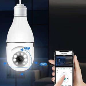 Speed-X Bulb Camera 1080p Wifi 360 Degree Panoramic Night Vision Two-Way Audio Motion Detection