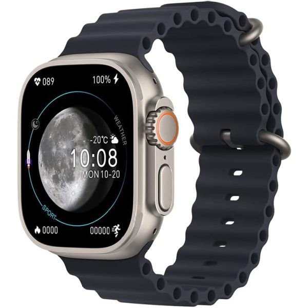 Hk8 Pro Max 2.12 Inch Amoled Screen Smart Watch Ultra 49mm Men Series 8 Nfc Wireless Charging Sports Watch (BLACK)