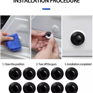 20 Pcs Door Shock Absorber Pads Buffer Bumper Pads Shock Absorption Sound Insulation Rubber Black with car